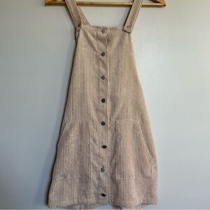Alter’d State tan Corduroy Pinafore Button Down Dress size small GUC